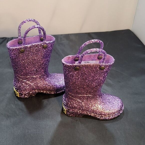 BRAND NEW CHIEF KIDS GIRL'S GLITTER PVC BOOT (Toddler/Little Kid) - Picture 8 of 16